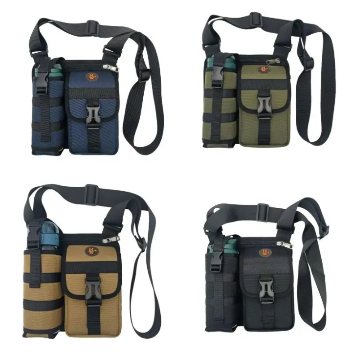 sac bandoulière tactique avec porte-bouteille intégré